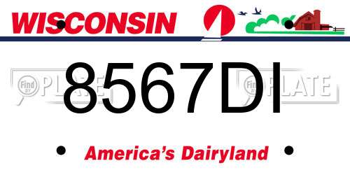 8567DI Wisconsin License Plate