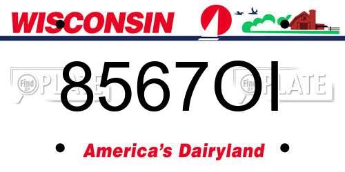 8567OI Wisconsin License Plate