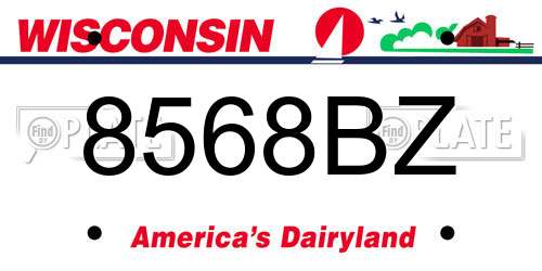 8568BZ Wisconsin License Plate