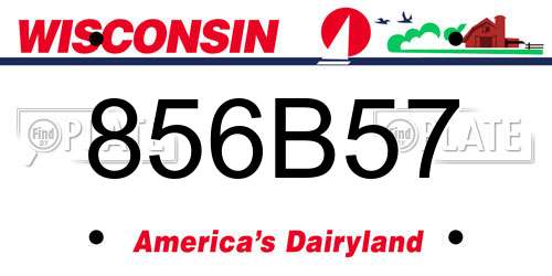 856B57 Wisconsin License Plate