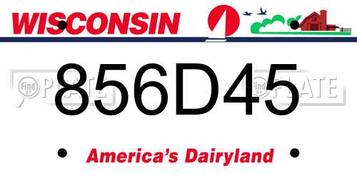 856D45 Wisconsin License Plate