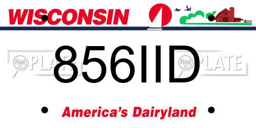 856IID Wisconsin License Plate
