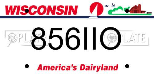 856IIO Wisconsin License Plate
