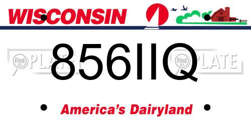 856IIQ Wisconsin License Plate