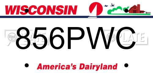 856PWC Wisconsin License Plate