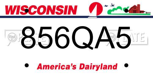 856QA5 Wisconsin License Plate