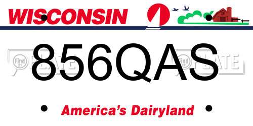 856QAS Wisconsin License Plate