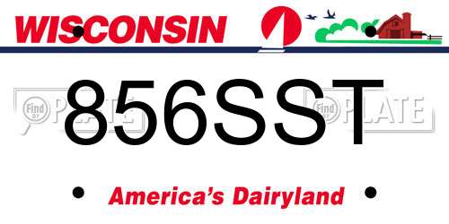856SST Wisconsin License Plate