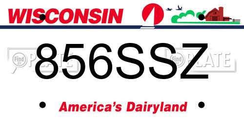 856SSZ Wisconsin License Plate