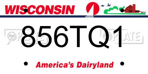 856TQ1 Wisconsin License Plate