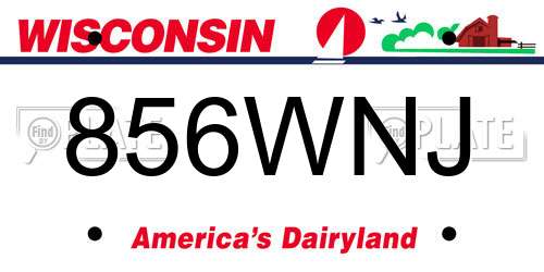 856WNJ Wisconsin License Plate