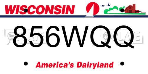 856WQQ Wisconsin License Plate