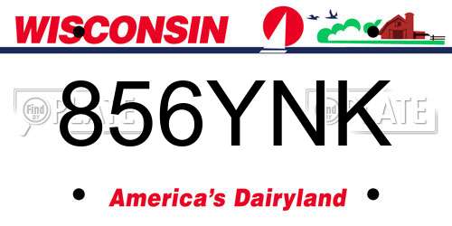 856YNK Wisconsin License Plate