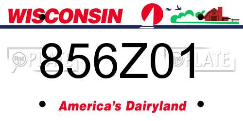 856Z01 Wisconsin License Plate