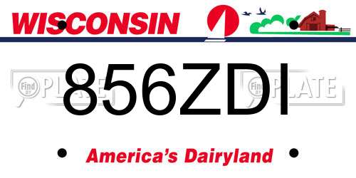 856ZDI Wisconsin License Plate