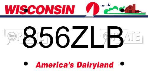 856ZLB Wisconsin License Plate