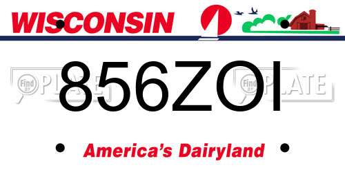 856ZOI Wisconsin License Plate