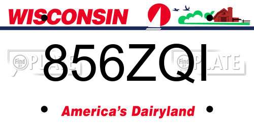 856ZQI Wisconsin License Plate
