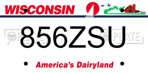 856ZSU Wisconsin License Plate