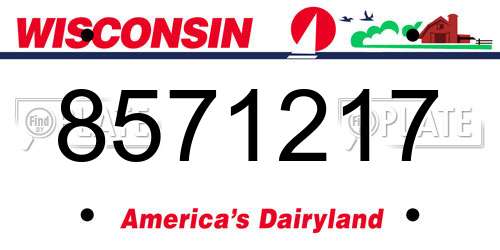 8571217 Wisconsin License Plate