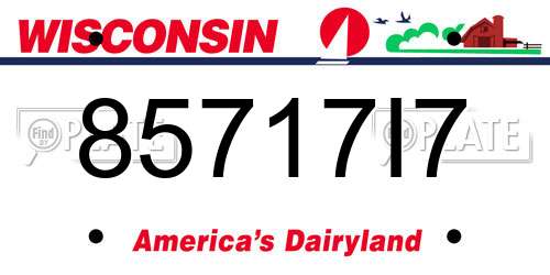 85717I7 Wisconsin License Plate
