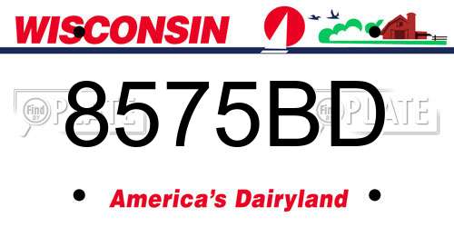 8575BD Wisconsin License Plate