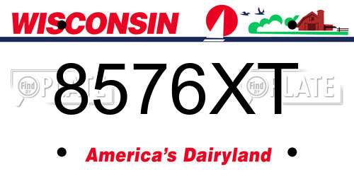 8576XT Wisconsin License Plate
