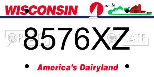8576XZ Wisconsin License Plate