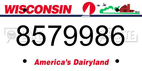 8579986 Wisconsin License Plate