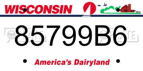 85799B6 Wisconsin License Plate