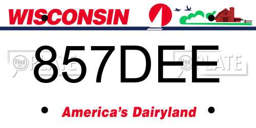 857DEE Wisconsin License Plate