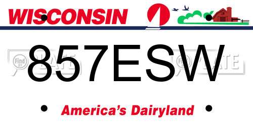 857ESW Wisconsin License Plate