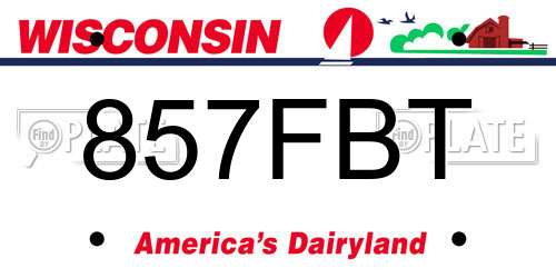 857FBT Wisconsin License Plate