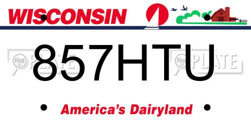 857HTU Wisconsin License Plate