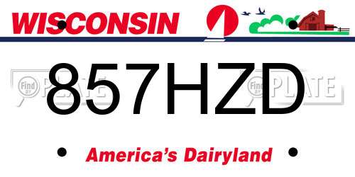857HZD Wisconsin License Plate