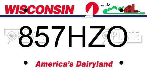 857HZO Wisconsin License Plate