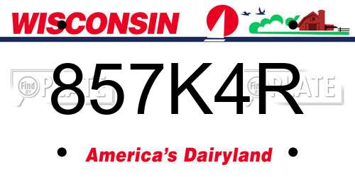857K4R Wisconsin License Plate