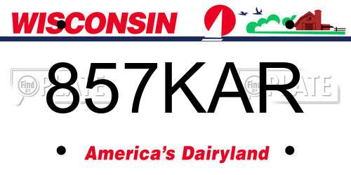 857KAR Wisconsin License Plate