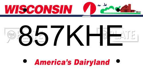 857KHE Wisconsin License Plate