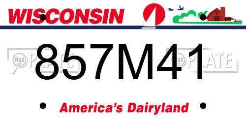 857M41 Wisconsin License Plate