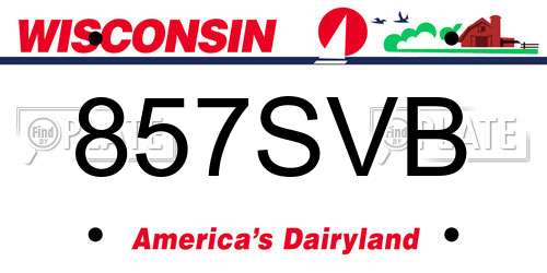 857SVB Wisconsin License Plate