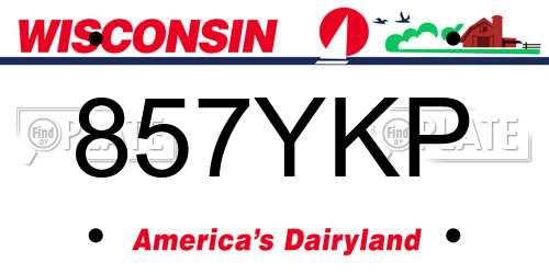 857YKP Wisconsin License Plate