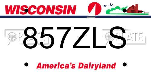 857ZLS Wisconsin License Plate