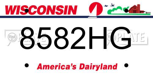 8582HG Wisconsin License Plate