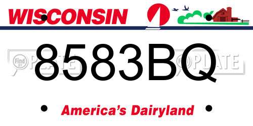 8583BQ Wisconsin License Plate