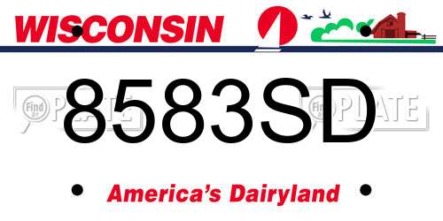 8583SD Wisconsin License Plate