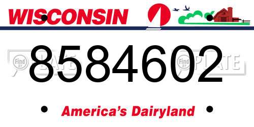 8584602 Wisconsin License Plate
