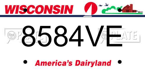 8584VE Wisconsin License Plate