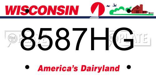 8587HG Wisconsin License Plate