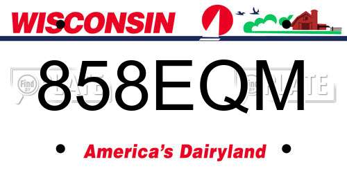 858EQM Wisconsin License Plate